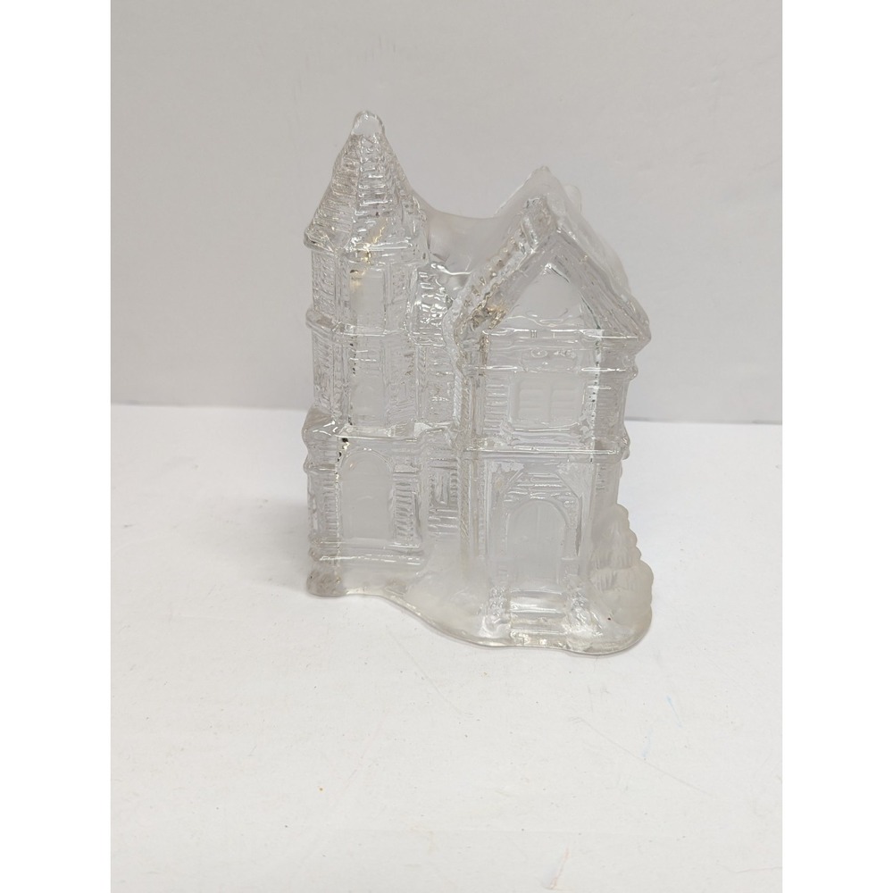 Glass Church Building‎ With Stain Glass Window Table Top Ornament Nativity